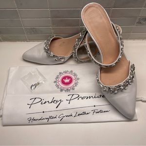 Brand New In Box White Leather Embellished Wedding Shoes